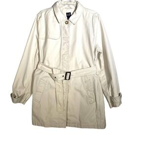 Vintage Gap Classic Khaki Belted Trench Coat 100% Cotton